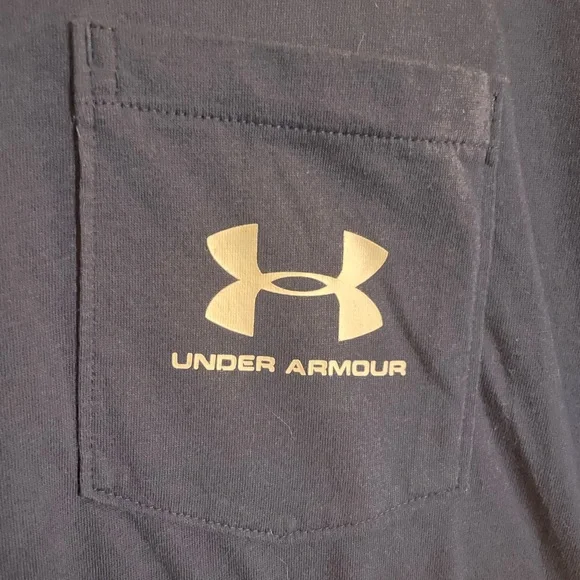 Under Armour Men’s Pocket T-Shirt - Navy Blue - Medium - Picture 2 of 5